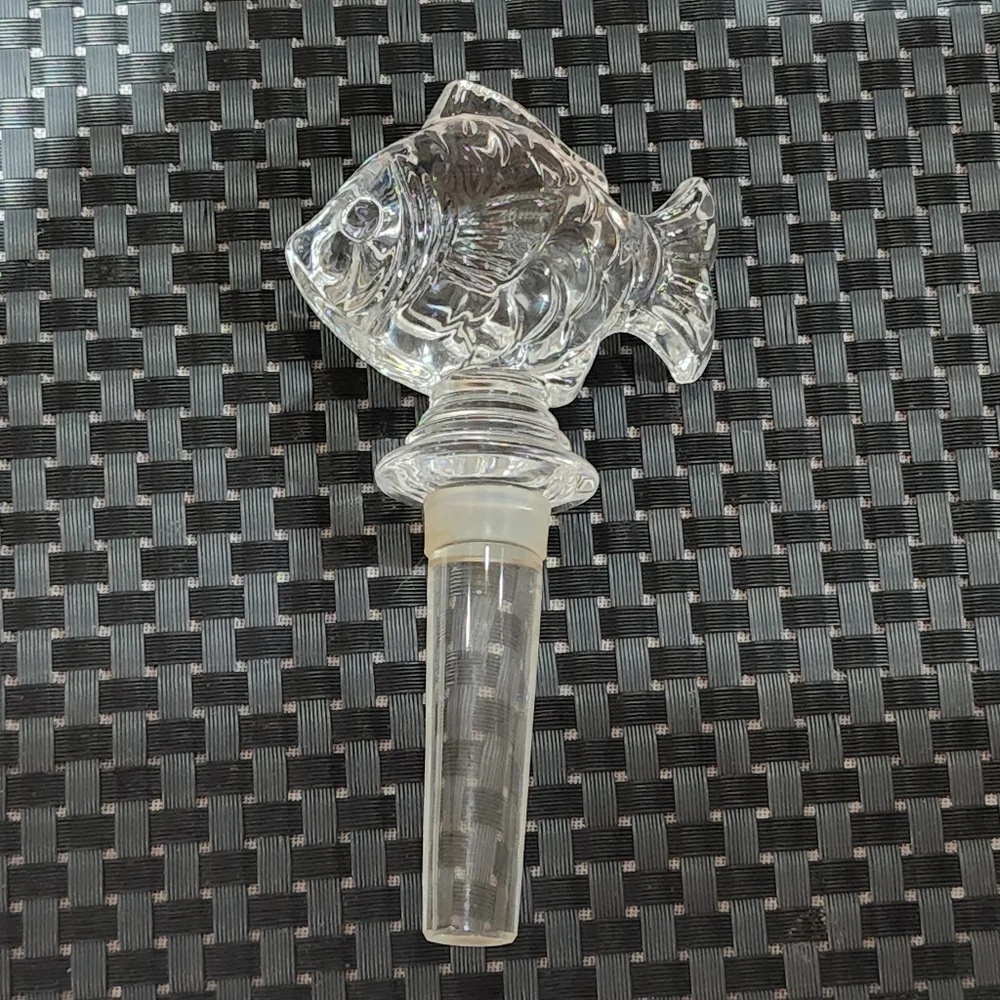 Mikasa Crystal Fish Wine Bottle Stopper‎ 5.5in x 2.75in